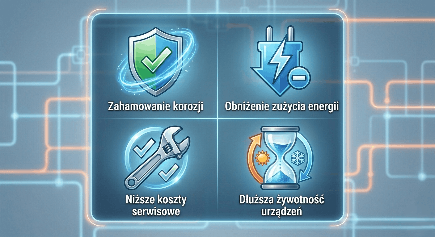 efekty zastosowania Aquacorr SI oszczędność energii i dłuższa żywotność